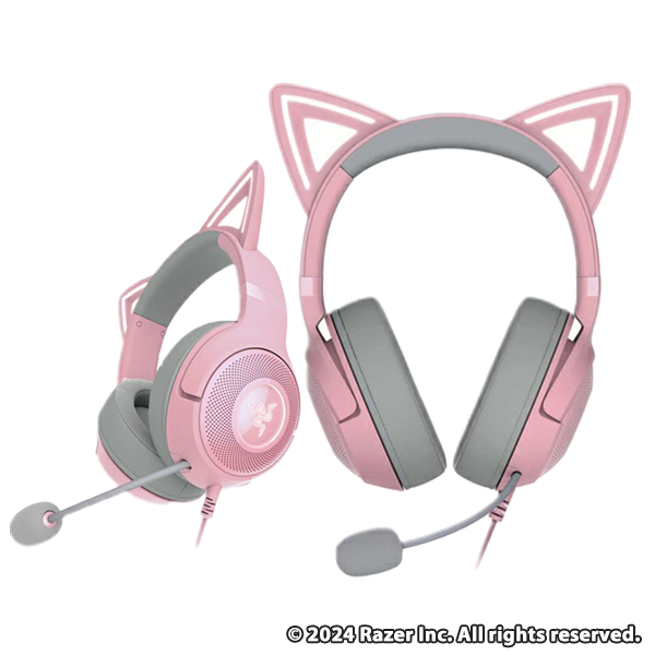 RAZER ゲーミングヘッドセット Kraken Kitty V2 Quartz Pink