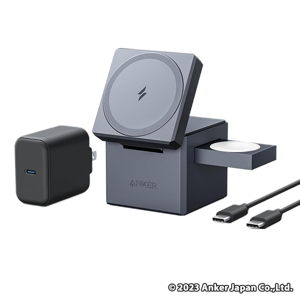 Anker 3-in-1 Cube with MagSafe: マグネット式 3-in-1 ワイヤレス充電ステーション
