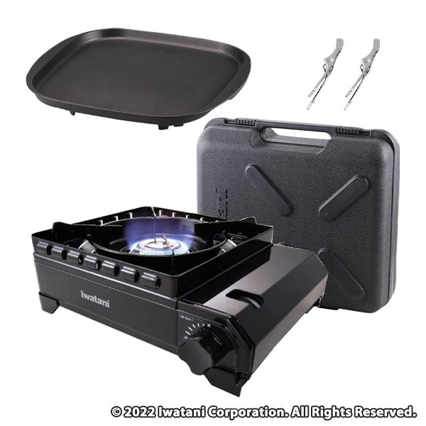イワタニ タフまる ブラック（CB-ODX-1-BK）鉄板焼きプレート＋ミニトング2点 セット