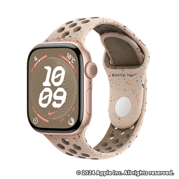 Apple Watch Series 10 (GPSモデル) - 42mmローズゴールドアルミニウムケースとデザートストーンNikeスポーツバンド – SM