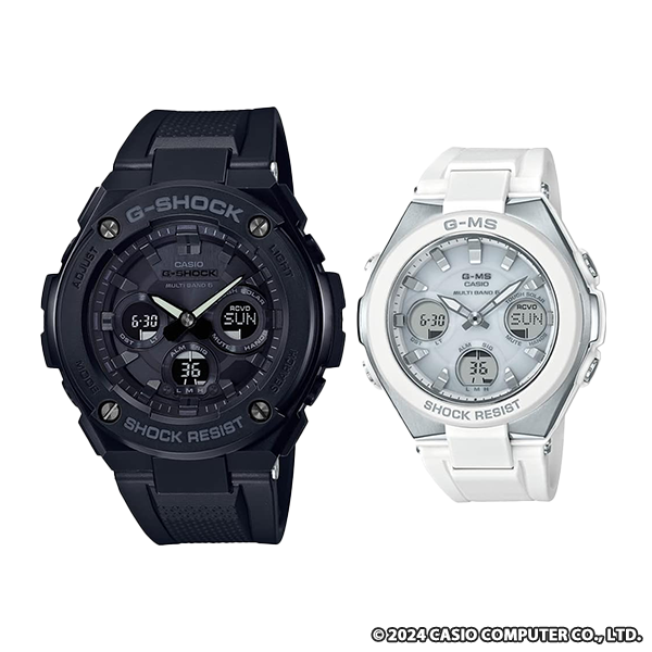 ジーショック×ベビージー ペアウォッチ G-STEEL & G-MS 　ブラック/ホワイト