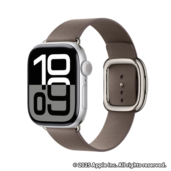 Apple Watch Series 10 (GPSモデル) - 42mmシルバーアルミニウムケースとダークトープモダンバックル - M