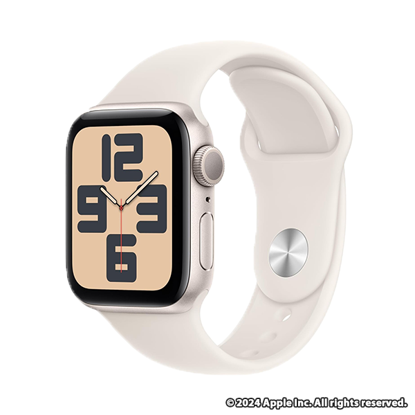 Apple Watch SE (GPSモデル) 40mmスターライトアルミニウムケースとスターライトスポーツバンド S/M