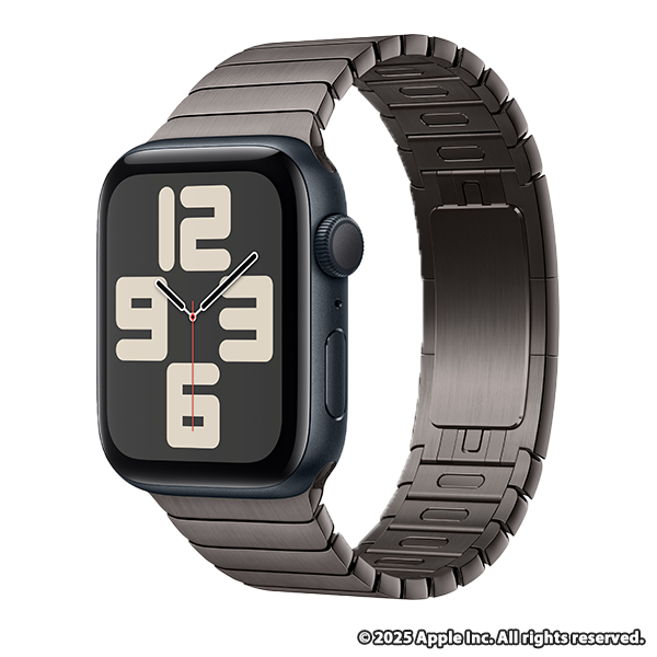 Apple Watch SE (GPSモデル) - 44mmミッドナイトアルミニウムケースとスレートリンクブレスレット