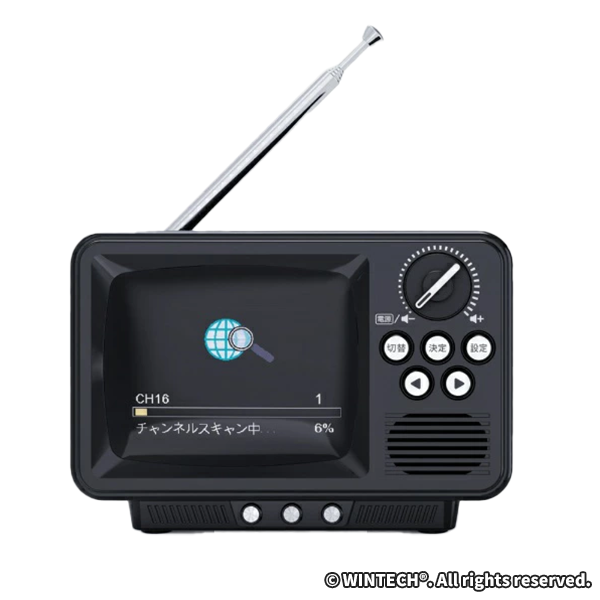 WINTECH 2.8インチ液晶ポータブルワンセグテレビ(レトロ型) TVR-RT1 K ブラック