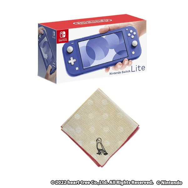 Switch Lite ブルー＋特製森のハンカチ（1200円相当）3種からランダム1枚