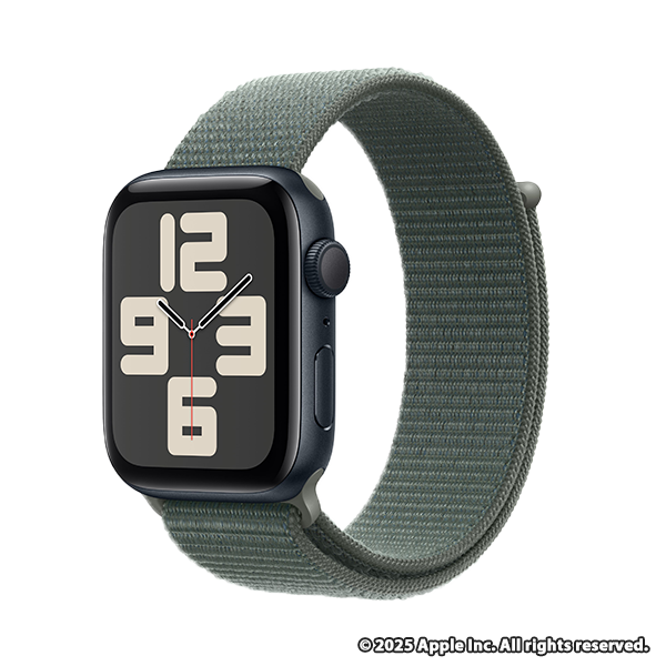 Apple Watch SE (GPSモデル) - 44mmミッドナイトアルミニウムケースとセージスポーツループ