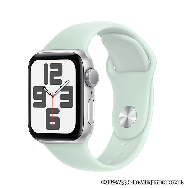 Apple Watch SE (GPSモデル) - 40mmシルバーアルミニウムケースとアクアマリンスポーツバンド - S/M