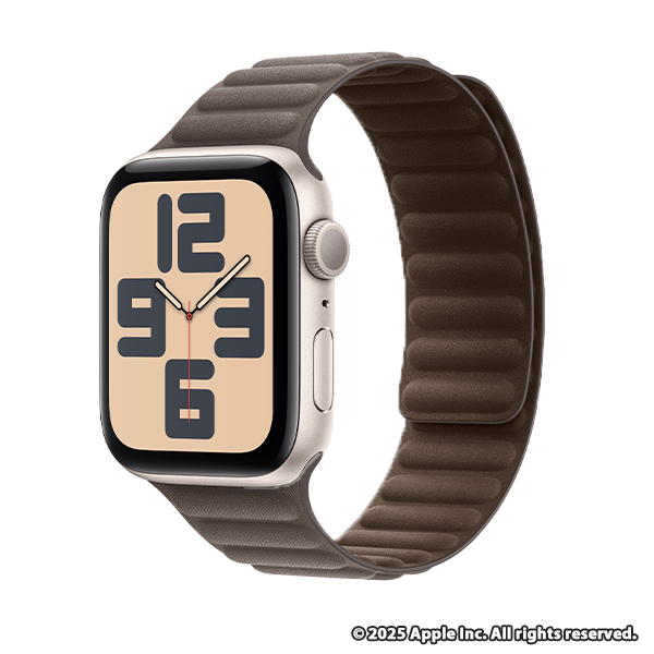 Apple Watch SE (GPSモデル) - 44mmスターライトアルミニウムケースとダークトープマグネティックリンク - M/L