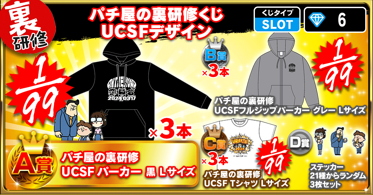 パチ屋の裏研修くじ UCSFデザイン
