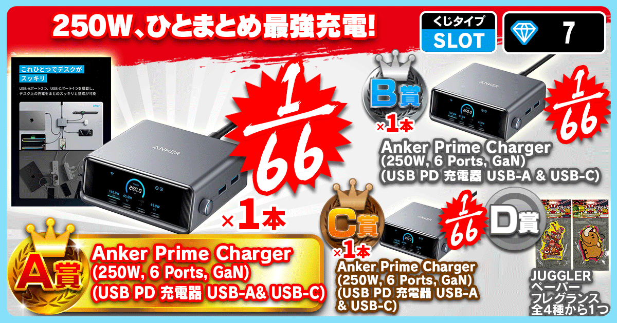 250W、ひとまとめ最強充電！