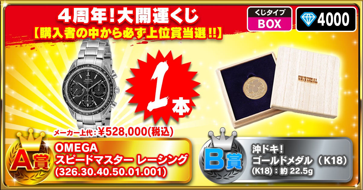 4周年！大開運くじ