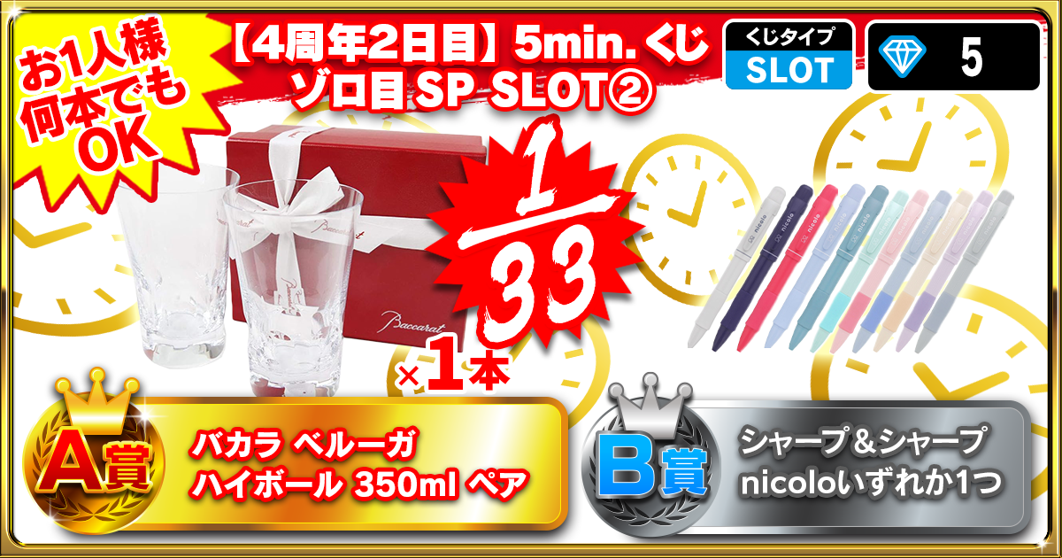 【４周年２日目】5min.くじ ゾロ目SP SLOT②