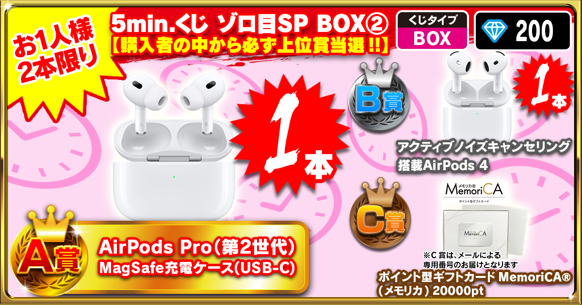 5min.くじ ゾロ目SP BOX②